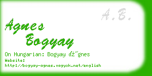 agnes bogyay business card